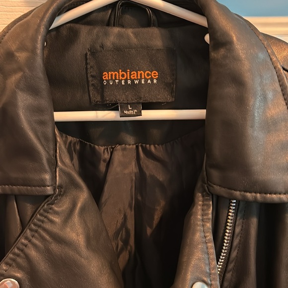 Women’s Ambience large black faux leather, zippered jacket - Picture 2 of 5